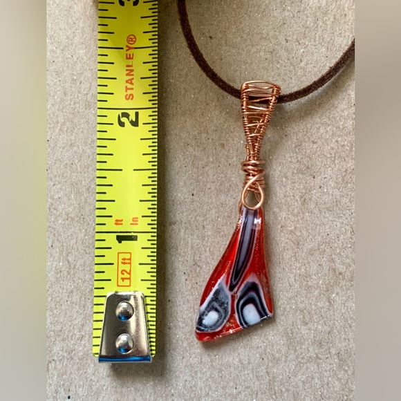 Artisan Upcycled Glass Charm Pendant - Handcrafted NWT. - Picture 5 of 7